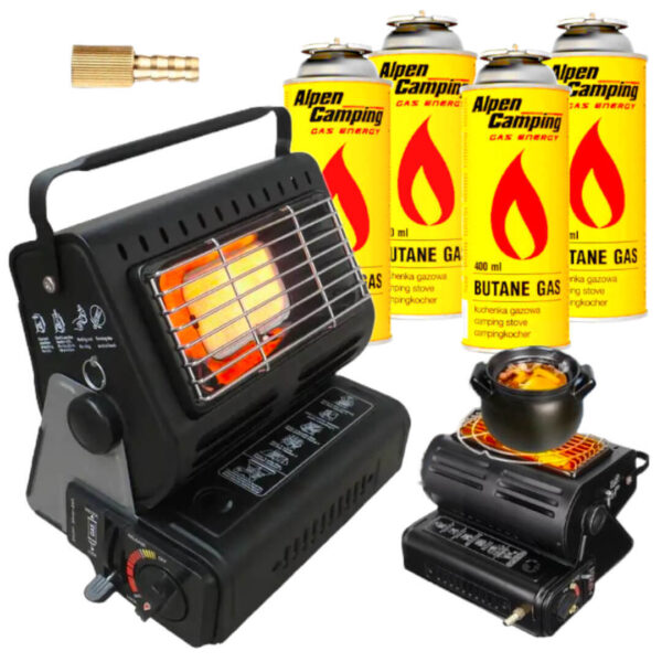 Butane Stove Portable Cooker in Carry Case 2 4 8 12 Gas Bottles Camping BBQ Kit