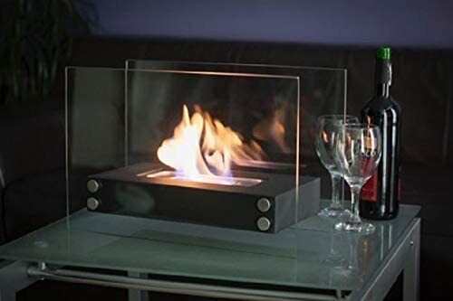 Bio Ethanol Fireplace Bioethanol Free Standing Fire Table Top Burner Glass Sala2 - Image 4