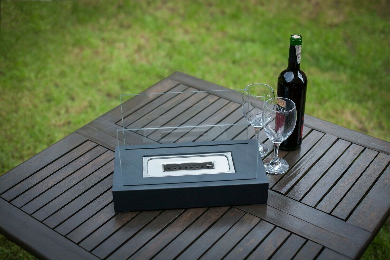 Bio Ethanol Fireplace Bioethanol Free Standing Fire Table Top Burner Glass Sala2 - Image 6