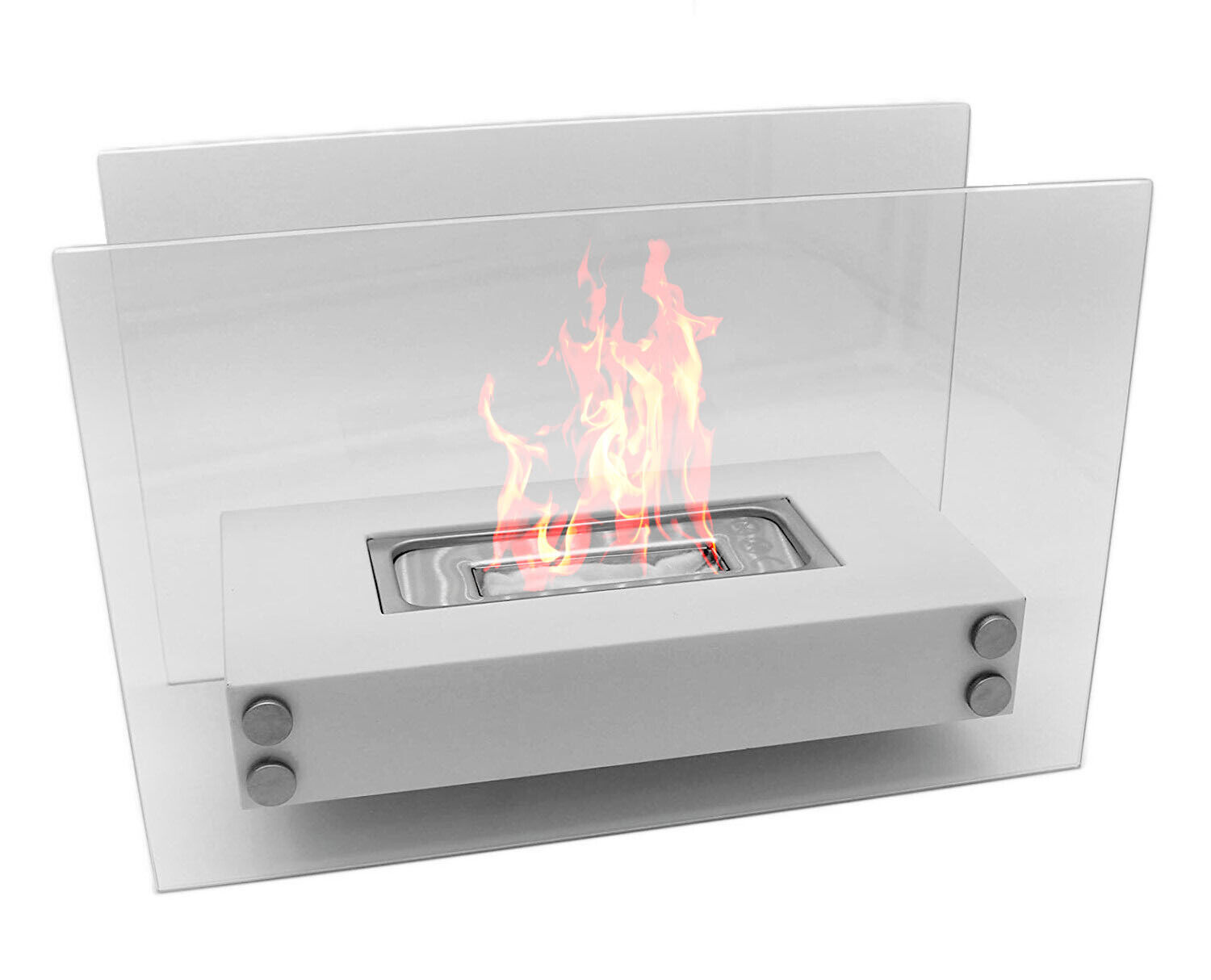 Bio Ethanol Fireplace Bioethanol Free Standing Fire Table Top Burner Glass Sala2 - Image 13
