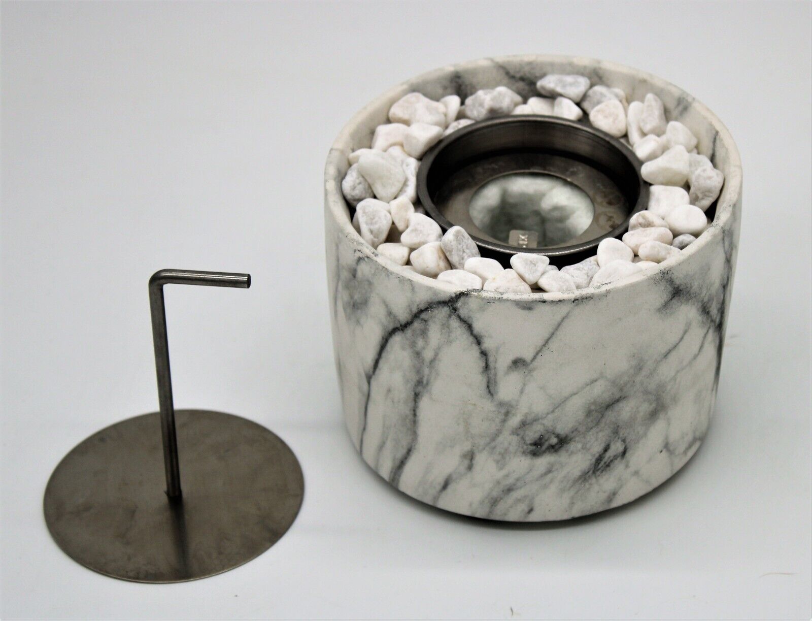 Bio Ethanol Fireplace Marble Effect Tabletop Burner Fire Pit Bowl Pot Round SET - Image 10