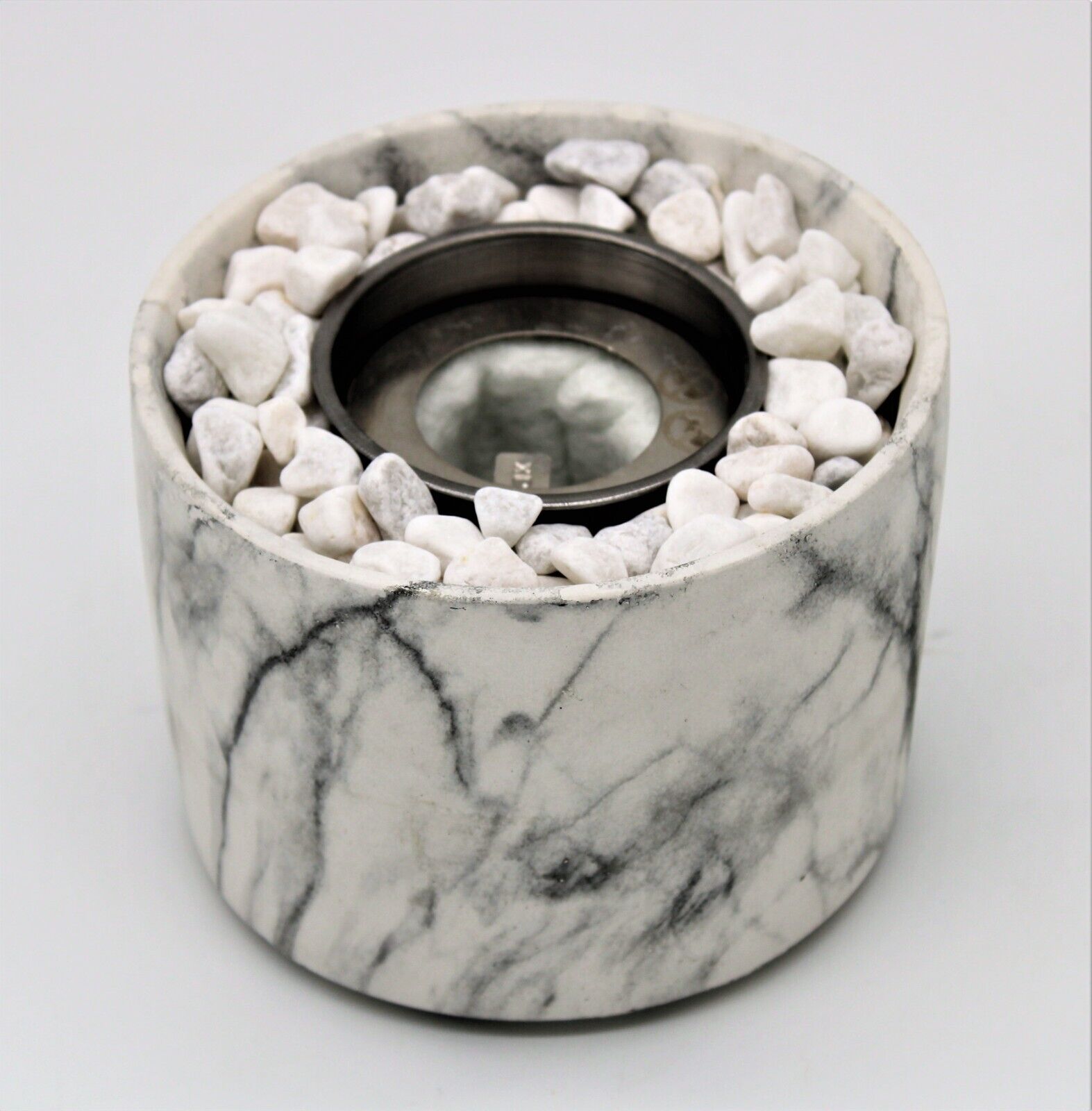 Bio Ethanol Fireplace Marble Effect Tabletop Burner Fire Pit Bowl Pot Round SET - Image 12