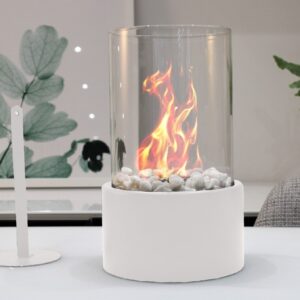 Bioethanol Tabletop Fireplace Bio Ethanol Table Top Fire Round Burner White