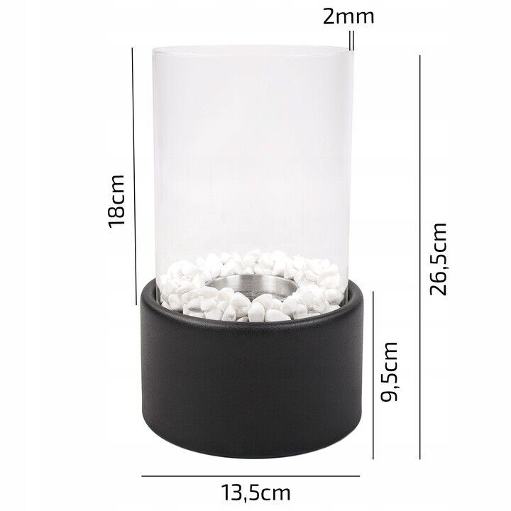 Bioethanol Tabletop Fireplace Bio Ethanol Table Top Fire Round Burner White - Image 4