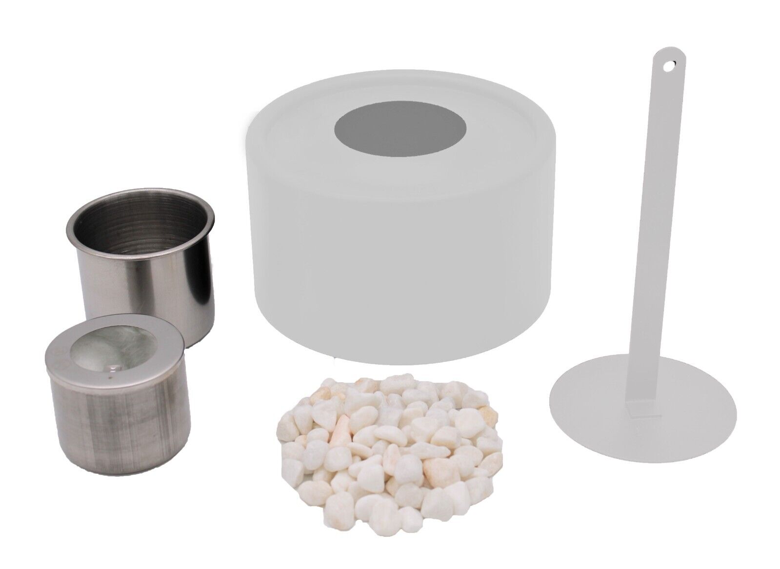 Bioethanol Tabletop Fireplace Bio Ethanol Table Top Fire Round Burner White - Image 3