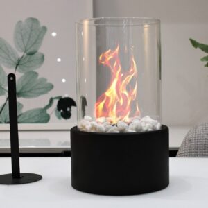 Bioethanol Tabletop Fireplace Bio Ethanol Table Top Fire Round Burner Black