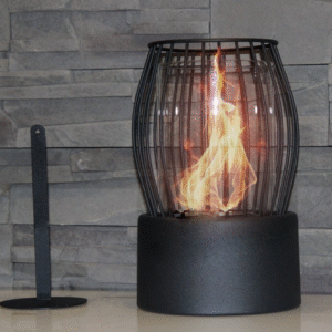 Bio Ethanol Fireplace Indoor Outdoor Top Burner Fire Cage Small Black Tabletop
