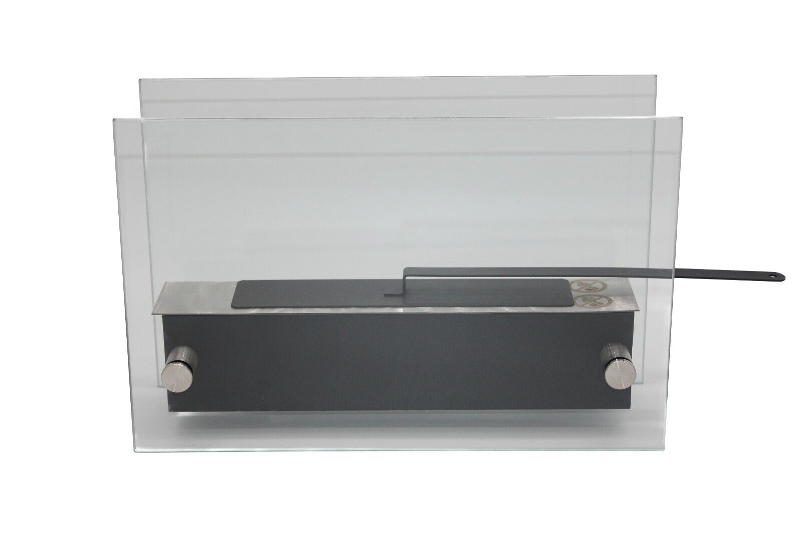 Bio Ethanol Fireplace Indoor Outdoor Camping Glass Top Burner Fire Slim Black - Image 3