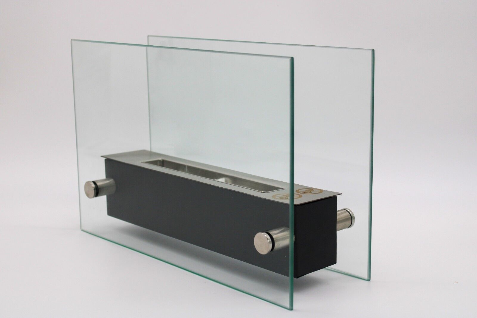 Bio Ethanol Fireplace Indoor Outdoor Camping Glass Top Burner Fire Slim Black - Image 4