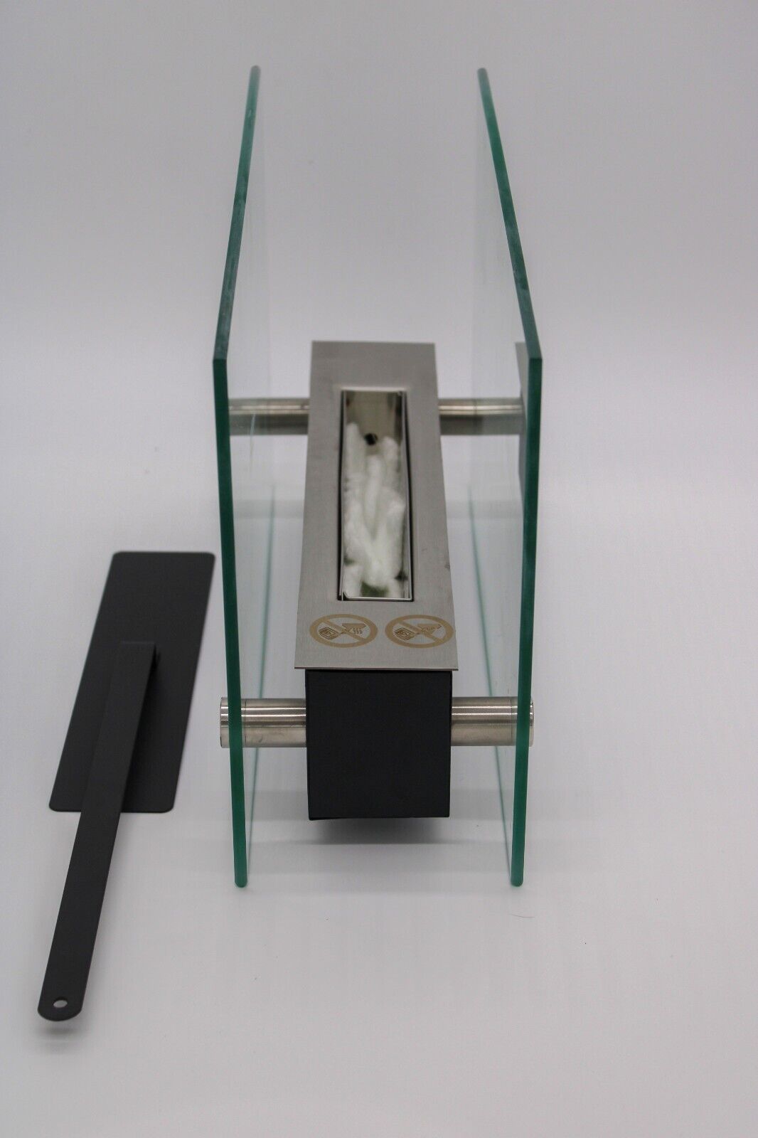 Bio Ethanol Fireplace Indoor Outdoor Camping Glass Top Burner Fire Slim Black - Image 5