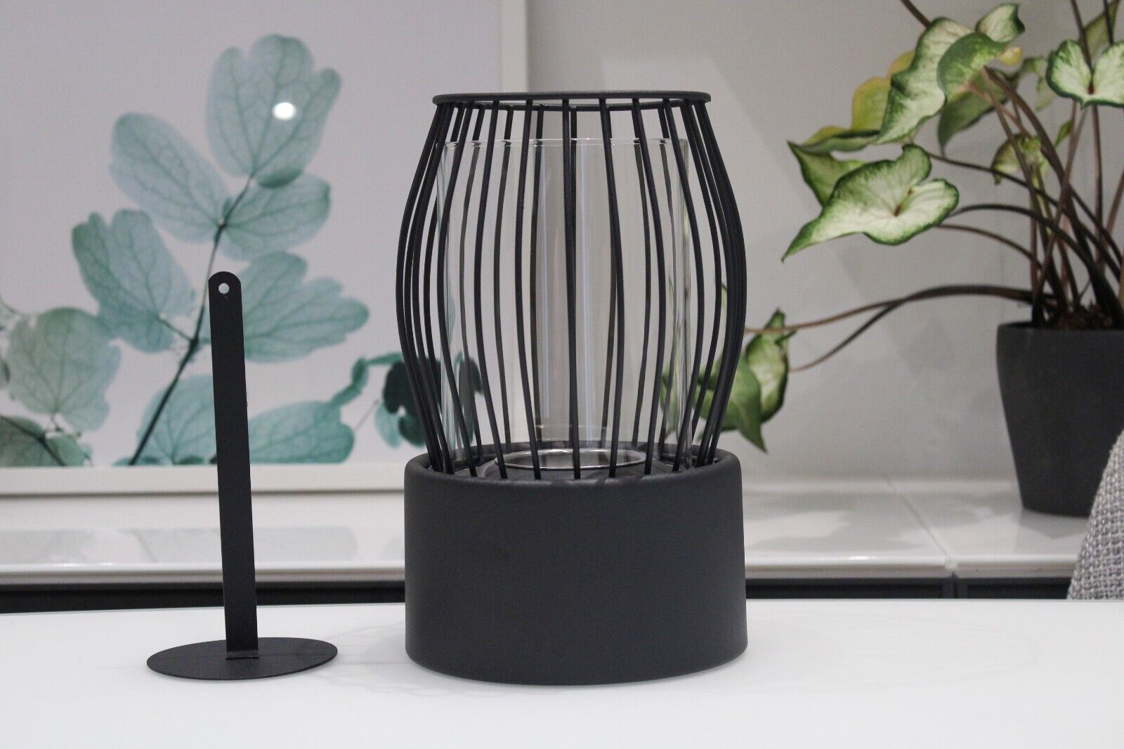 Bio Ethanol Fireplace Indoor Outdoor Top Burner Fire Cage Small Black Tabletop - Image 2