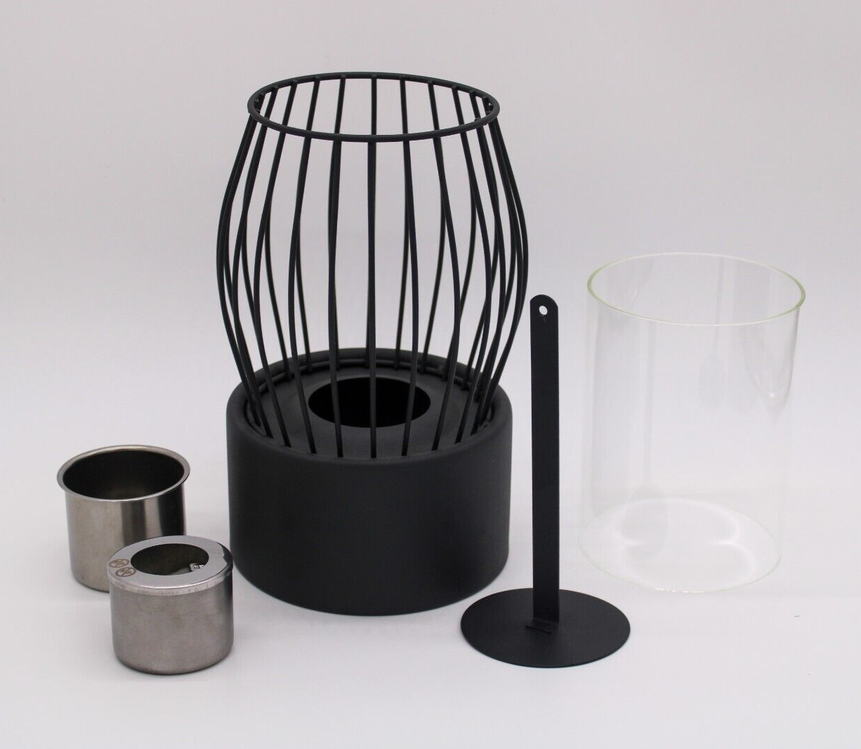 Bio Ethanol Fireplace Indoor Outdoor Top Burner Fire Cage Small Black Tabletop - Image 4