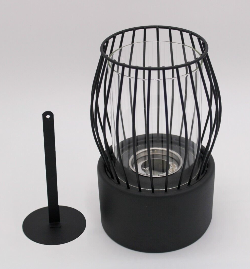 Bio Ethanol Fireplace Indoor Outdoor Top Burner Fire Cage Small Black Tabletop - Image 5