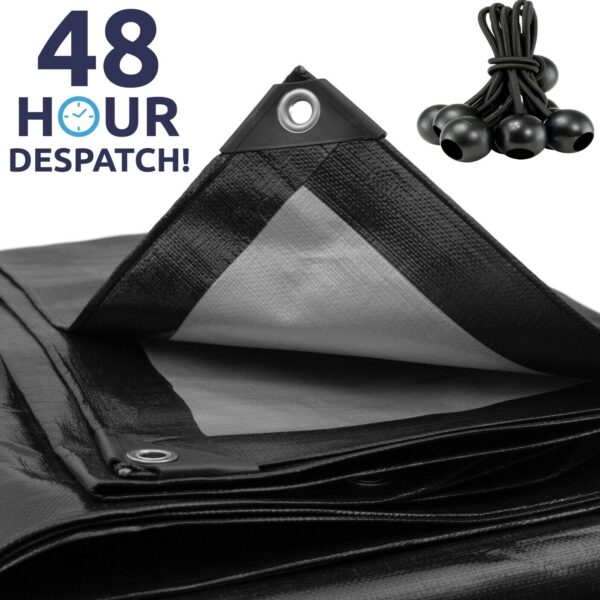 Tarpaulin Extra Heavy Duty Waterproof Cover Tarp Ground Sheet Mesh 250GSM FREE