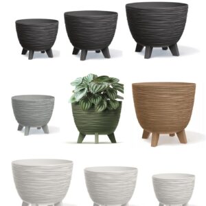 Bowl Planter Plant Pot Legs Oval Flower Modern Decorative FURU Indoor 4 Colours