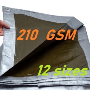 Tarpaulin Tarp Sheet Cover Heavy Duty Grey 210GSM Waterproof Camping