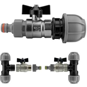 MDPE 20 25 32 Butterfly Valve Hose Water Supply Pipe Outlet Valve Straight Tee