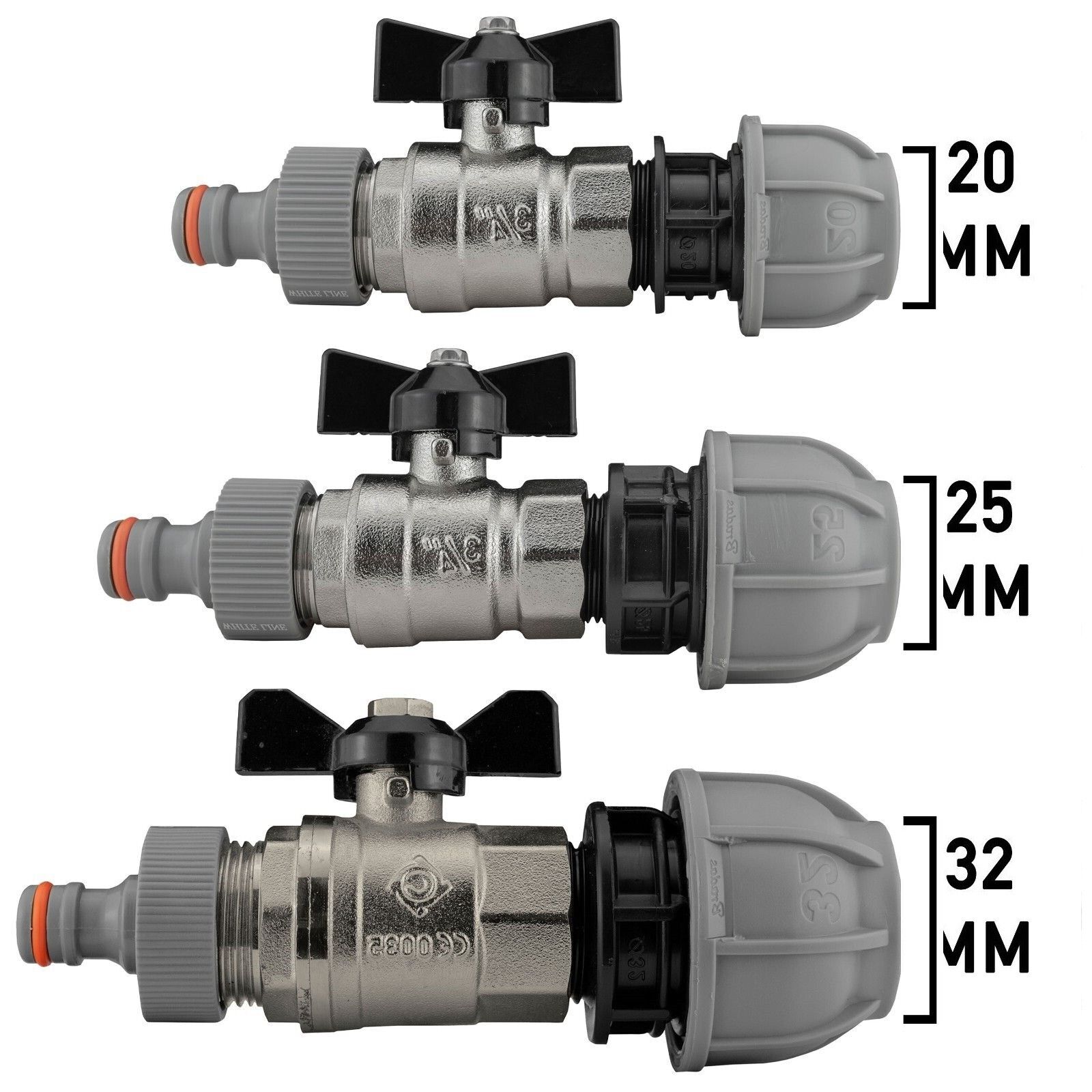 MDPE 20 25 32 Butterfly Valve Hose Water Supply Pipe Outlet Valve Straight Tee - Image 2