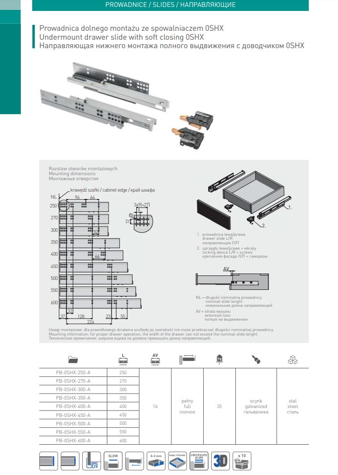 Soft Close drawer runners Invisible concealed undermount slides Full Extension - Image 2