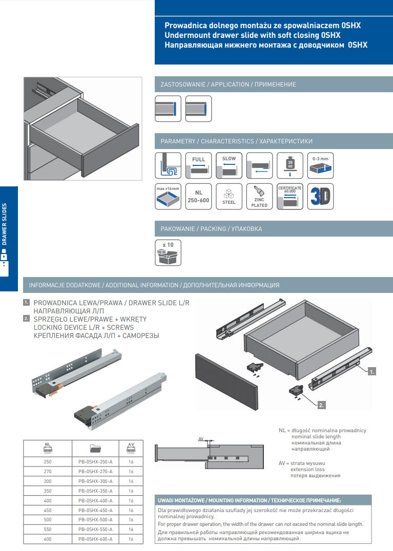 Soft Close drawer runners Invisible concealed undermount slides Full Extension - Image 3