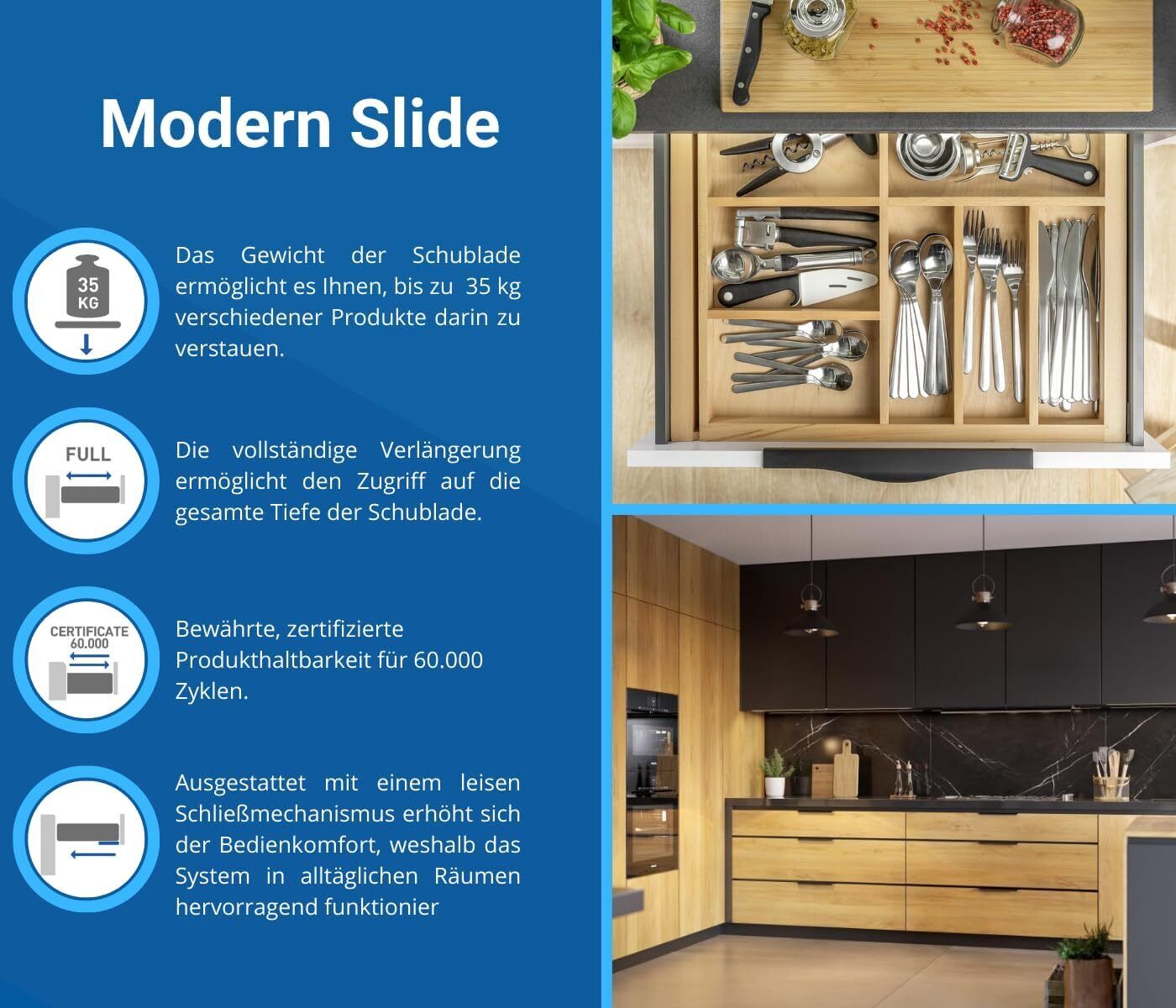 Soft Close drawer runners Invisible concealed undermount slides Full Extension - Image 10