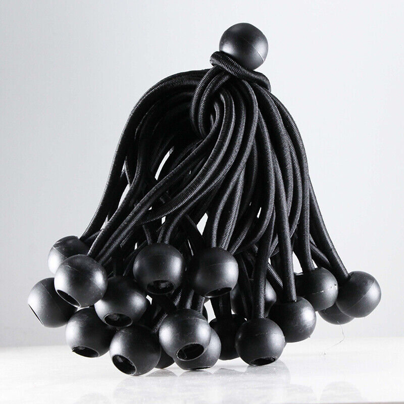 Bungee Ball Elastic Cord Black Loop Shock Cords Easy Fix Ties Tarp Tent Canopy - Image 11
