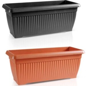 Balcony box Trough Plant Pot Plastic Bel Garden Patio Planter Terra 60 70 80cm