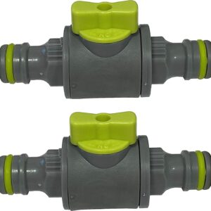 2X Garden Hose In line Tap Shut Off Valve Pipe Adapter with Quick Switch