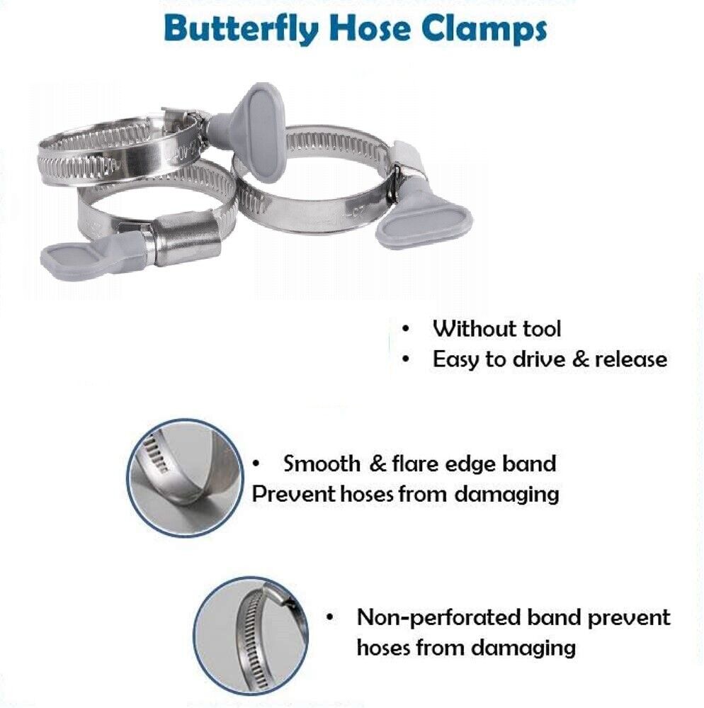 Butterfly Wing W4 Stainless Steel (Galvanised) Jubilee Type Hose Pipe Clips - Image 2