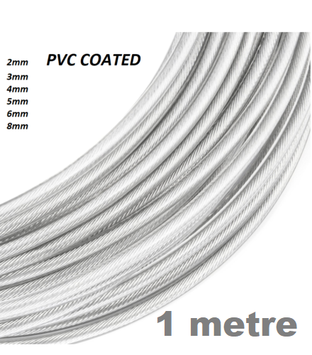 Steel Wire Rope Metal Cable Rigging 7x7 PVC Plastic COATED 2,3,4,5,6,8mm - Image 8