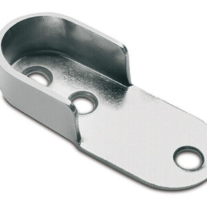 Wardrobe End Supports Brackets for Oval Hanging Rails Steel Chrome Hange 30x15mm