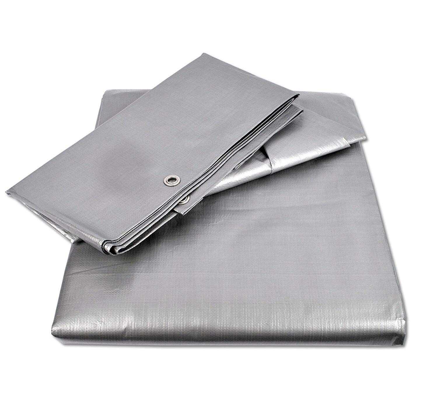 Tarpaulin Cover Tarp Sheet Silver 160GSM Waterproof Ground Camping Multipurpose - Image 5