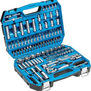 Socket Set Sockets Wrench Tool Screwdriver Bits Accessories Metal Case 112pc