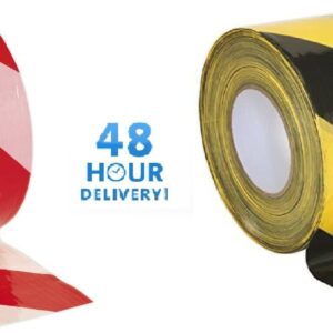 Barrier Tape Hazard Warning Non Adhesive Red&White Black&Yellow 80mm x 100m