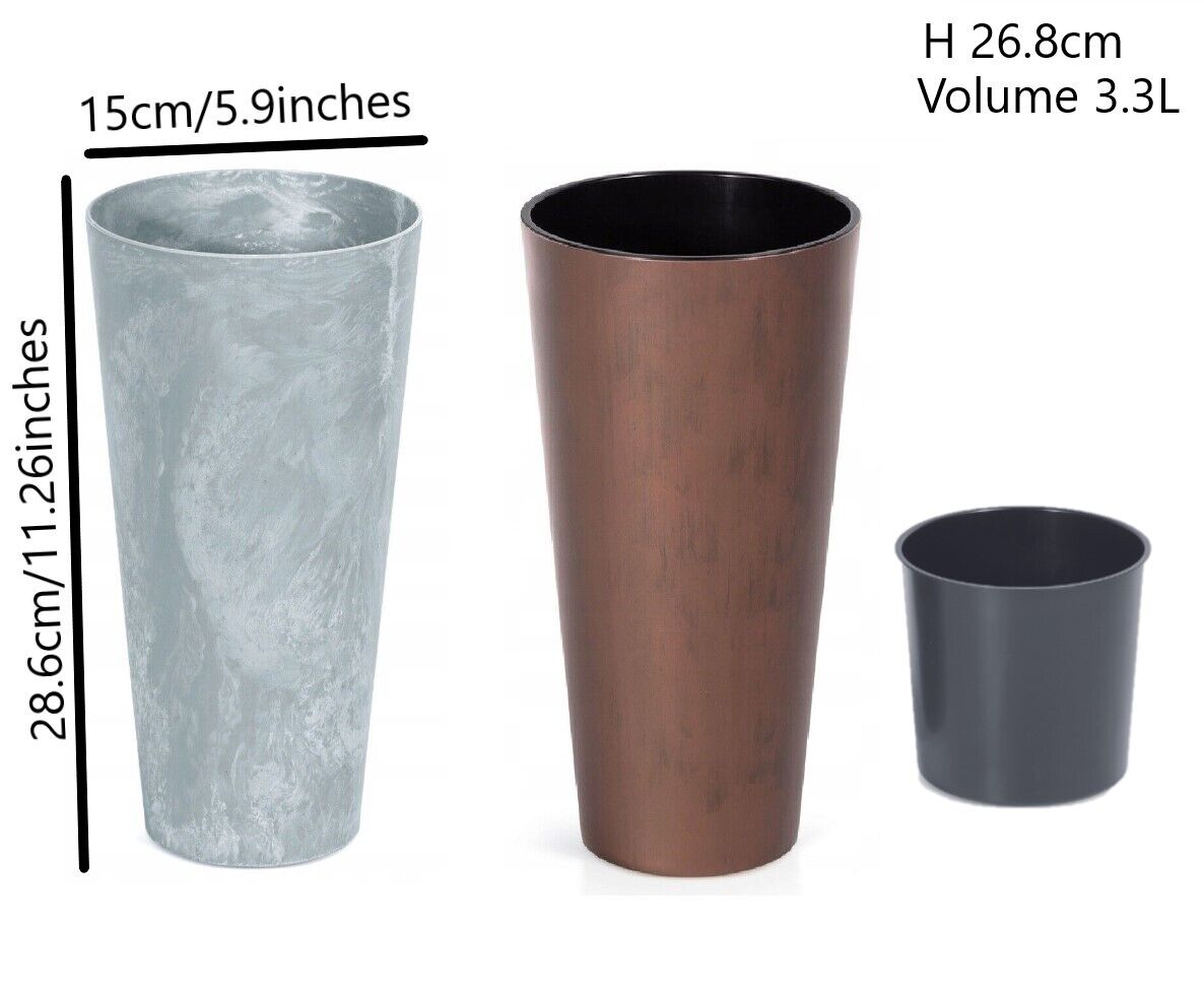 Planter Plant Pot Flowerpot Cylinder Outdoor Garden Balcony Indoor Beton Tall - Image 9