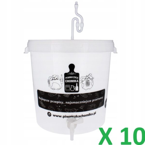 10 x 30l Brewing Fermenting Pickling BEER WINE Bucket Set With Airlock Tap Bung