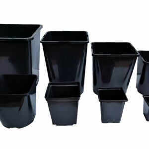 Square Plant Pot .5 1 2 3 5 11 18 25Lt Strong Black Plastic Hydroponic Pots