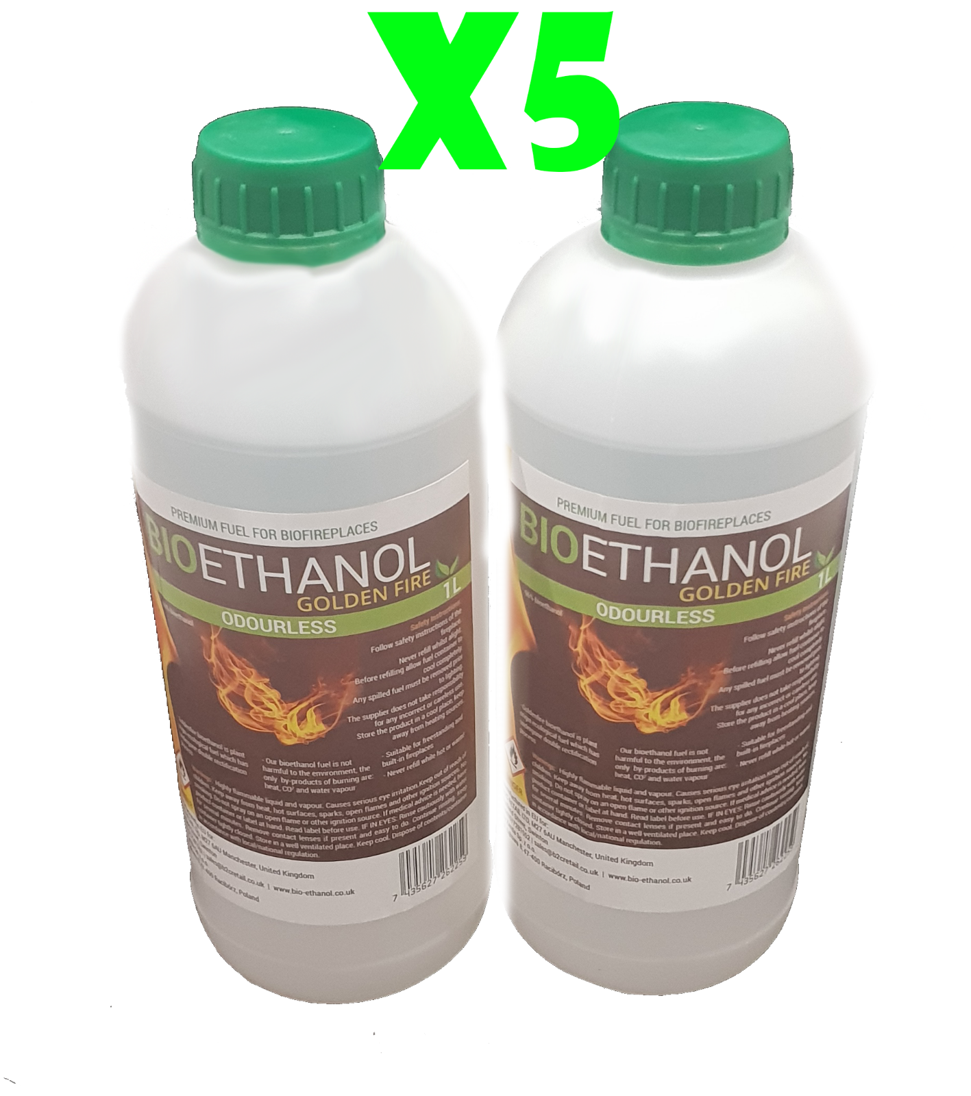 Ethanol Fuel Golden Fireplace Premium Grade Quality, Clean Burn Biofuel Biofire - Image 2