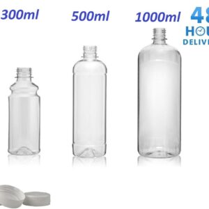 Clear PET Plastic Bottles With White Screw Caps  Drinks Bottles Home Brew Beer
