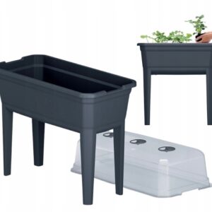 Elevated Greenhouse Plastic Raised Garden Bed Planter Pot Box Plant Kit with Lid
