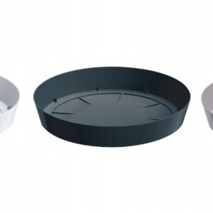 Round Plastic Water Plant Pot Saucer Trays Grey White Anthracite 8 sizes 10-38cm
