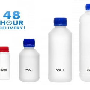 Plastic Bottles Natural HDPE with Screw Top Lid 100ml 250ml 500ml 1000ml