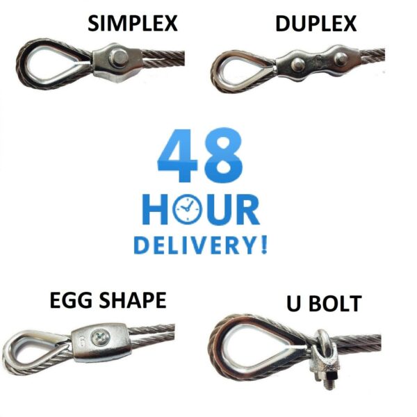 Simplex Duplex Egg Shape U Bolt Steel Wire Grip Grips Clamp Clips Rope Cable