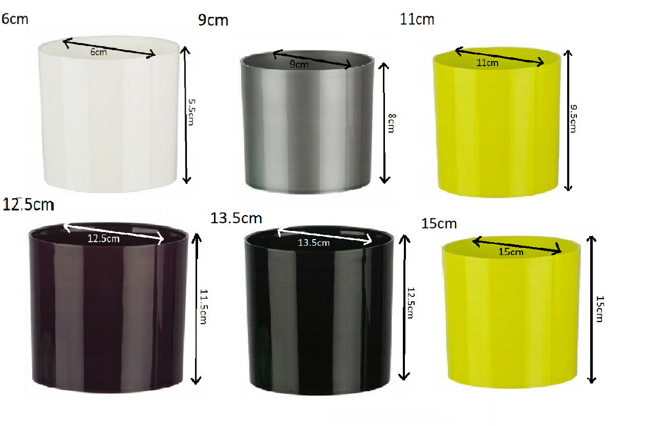 Cactus Plant Pot Round Plastic Pots Cylinder Modern Decorative Small Medium - Image 3