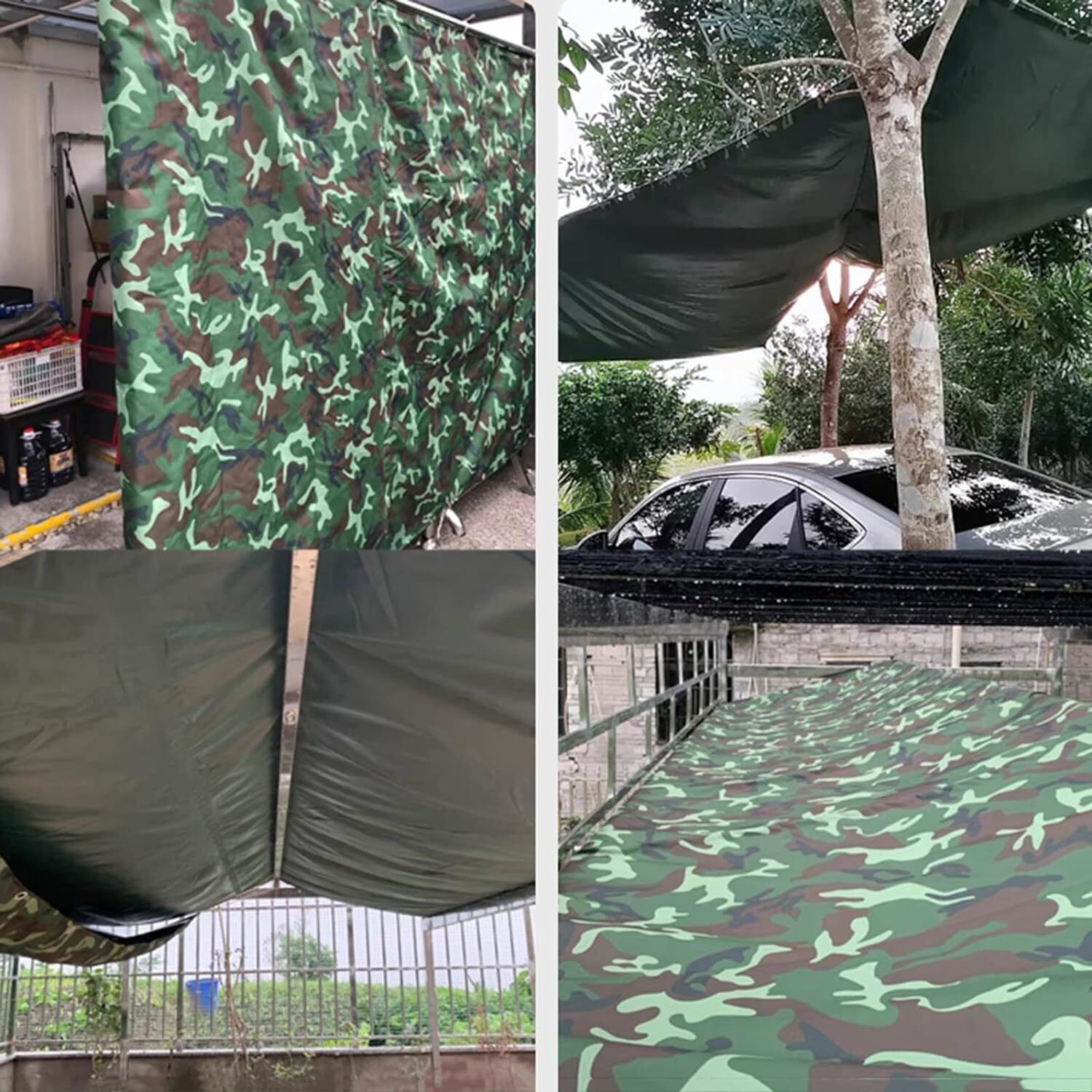 Camo Camouflage Tarpaulin Heavy Duty Waterproof Cover Tarp Sheet FREE 4 BUNGEE - Image 6