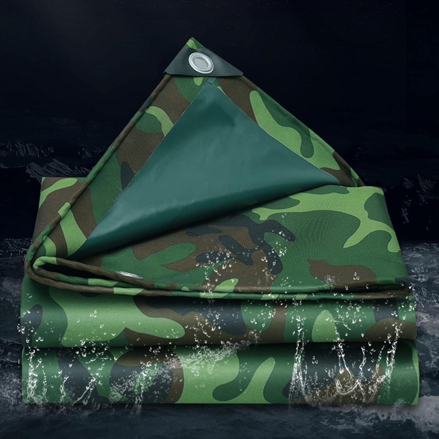 Camo Camouflage Tarpaulin Heavy Duty Waterproof Cover Tarp Sheet FREE 4 BUNGEE - Image 7