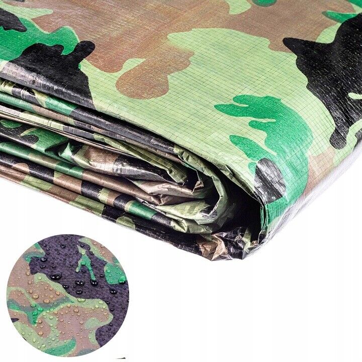 Camo Camouflage Tarpaulin Heavy Duty Waterproof Cover Tarp Sheet FREE 4 BUNGEE - Image 10