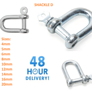 Shackles  5 6 8 10 12 14 16 20mm Galvanised Steel Lifting Towing Bow Dee D Link