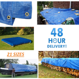 Tarpaulin Tarp Sheet Cover Blue Waterproof Ground Camping Multipurpose Furniture
