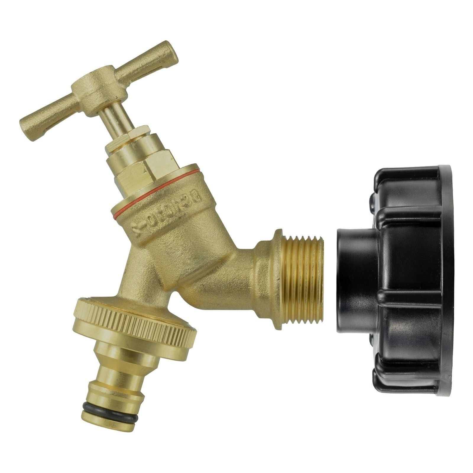 IBC TANK ADAPTER TAP S60X6 60MM COARSE THREAD BRASS GARDEN QUICK HOSEPIPE OUTLET - Image 2
